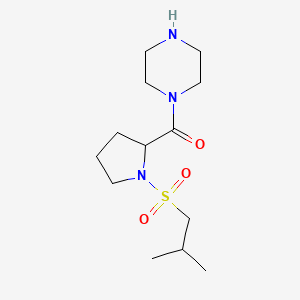 molecular formula C13H25N3O3S B7594758 [1-(2-Methylpropylsulfonyl)pyrrolidin-2-yl]-piperazin-1-ylmethanone 
