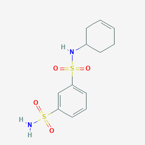 molecular formula C12H16N2O4S2 B7594782 3-N-cyclohex-3-en-1-ylbenzene-1,3-disulfonamide 