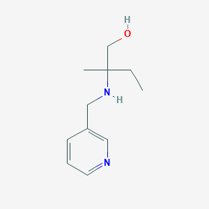 molecular formula C11H18N2O B7594796 2-Methyl-2-(pyridin-3-ylmethylamino)butan-1-ol 
