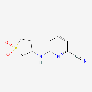 molecular formula C10H11N3O2S B7594803 6-[(1,1-Dioxothiolan-3-yl)amino]pyridine-2-carbonitrile 