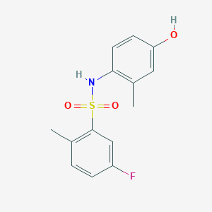 molecular formula C14H14FNO3S B7594808 5-fluoro-N-(4-hydroxy-2-methylphenyl)-2-methylbenzenesulfonamide 