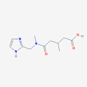 molecular formula C11H17N3O3 B7594833 5-[1H-imidazol-2-ylmethyl(methyl)amino]-3-methyl-5-oxopentanoic acid 