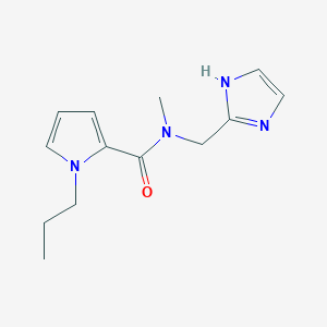 molecular formula C13H18N4O B7594837 N-(1H-imidazol-2-ylmethyl)-N-methyl-1-propylpyrrole-2-carboxamide 