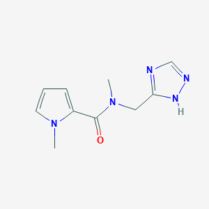 molecular formula C10H13N5O B7594849 N,1-dimethyl-N-(1H-1,2,4-triazol-5-ylmethyl)pyrrole-2-carboxamide 