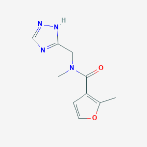 molecular formula C10H12N4O2 B7594854 N,2-dimethyl-N-(1H-1,2,4-triazol-5-ylmethyl)furan-3-carboxamide 