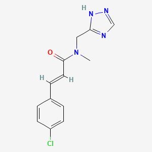 molecular formula C13H13ClN4O B7594866 (E)-3-(4-chlorophenyl)-N-methyl-N-(1H-1,2,4-triazol-5-ylmethyl)prop-2-enamide 