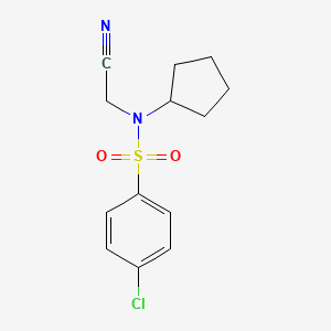 molecular formula C13H15ClN2O2S B7594872 4-chloro-N-(cyanomethyl)-N-cyclopentylbenzenesulfonamide 
