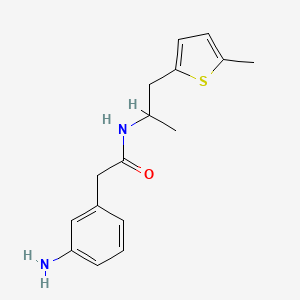 molecular formula C16H20N2OS B7594892 2-(3-aminophenyl)-N-[1-(5-methylthiophen-2-yl)propan-2-yl]acetamide 