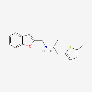 molecular formula C17H19NOS B7594900 N-(1-benzofuran-2-ylmethyl)-1-(5-methylthiophen-2-yl)propan-2-amine 