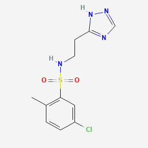 molecular formula C11H13ClN4O2S B7594941 5-chloro-2-methyl-N-[2-(1H-1,2,4-triazol-5-yl)ethyl]benzenesulfonamide 