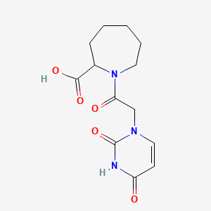 molecular formula C13H17N3O5 B7594955 1-[2-(2,4-Dioxopyrimidin-1-yl)acetyl]azepane-2-carboxylic acid 