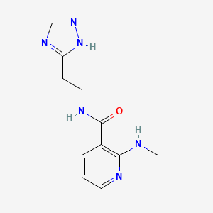 molecular formula C11H14N6O B7594969 2-(methylamino)-N-[2-(1H-1,2,4-triazol-5-yl)ethyl]pyridine-3-carboxamide 