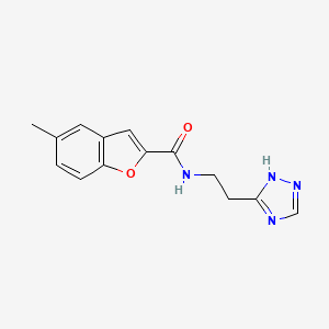 molecular formula C14H14N4O2 B7594974 5-methyl-N-[2-(1H-1,2,4-triazol-5-yl)ethyl]-1-benzofuran-2-carboxamide 