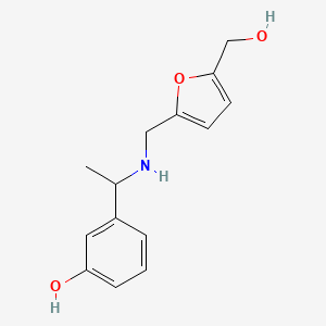 molecular formula C14H17NO3 B7595000 3-[1-[[5-(Hydroxymethyl)furan-2-yl]methylamino]ethyl]phenol 