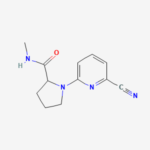 molecular formula C12H14N4O B7595005 1-(6-cyanopyridin-2-yl)-N-methylpyrrolidine-2-carboxamide 