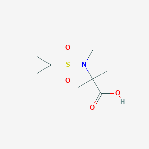 molecular formula C8H15NO4S B7595011 2-[Cyclopropylsulfonyl(methyl)amino]-2-methylpropanoic acid 
