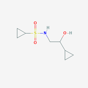 molecular formula C8H15NO3S B7595017 N-(2-cyclopropyl-2-hydroxyethyl)cyclopropanesulfonamide 