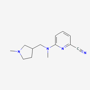 molecular formula C13H18N4 B7595019 6-[Methyl-[(1-methylpyrrolidin-3-yl)methyl]amino]pyridine-2-carbonitrile 