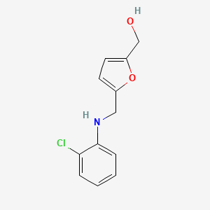 molecular formula C12H12ClNO2 B7595056 [5-[(2-Chloroanilino)methyl]furan-2-yl]methanol 