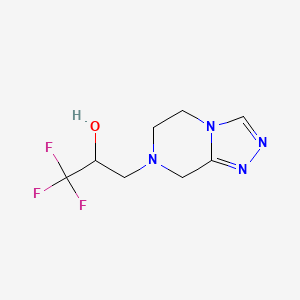 molecular formula C8H11F3N4O B7595069 3-(6,8-dihydro-5H-[1,2,4]triazolo[4,3-a]pyrazin-7-yl)-1,1,1-trifluoropropan-2-ol 