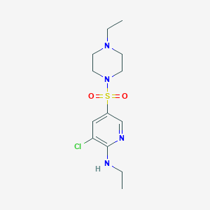 molecular formula C13H21ClN4O2S B7595105 3-chloro-N-ethyl-5-(4-ethylpiperazin-1-yl)sulfonylpyridin-2-amine 