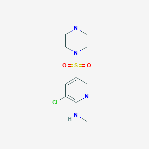 molecular formula C12H19ClN4O2S B7595112 3-chloro-N-ethyl-5-(4-methylpiperazin-1-yl)sulfonylpyridin-2-amine 