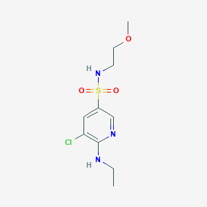 molecular formula C10H16ClN3O3S B7595143 5-chloro-6-(ethylamino)-N-(2-methoxyethyl)pyridine-3-sulfonamide 