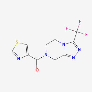 molecular formula C10H8F3N5OS B7595159 1,3-thiazol-4-yl-[3-(trifluoromethyl)-6,8-dihydro-5H-[1,2,4]triazolo[4,3-a]pyrazin-7-yl]methanone 