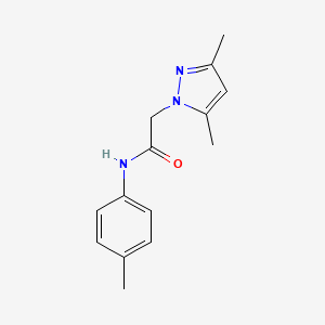 molecular formula C14H17N3O B7595178 2-(3,5-Dimethyl-pyrazol-1-yl)-N-p-tolyl-acetamide 