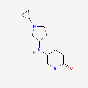 molecular formula C13H23N3O B7595183 5-[(1-Cyclopropylpyrrolidin-3-yl)amino]-1-methylpiperidin-2-one 