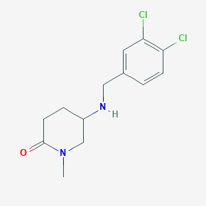 molecular formula C13H16Cl2N2O B7595184 5-[(3,4-Dichlorophenyl)methylamino]-1-methylpiperidin-2-one 