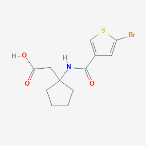molecular formula C12H14BrNO3S B7595213 2-[1-[(5-Bromothiophene-3-carbonyl)amino]cyclopentyl]acetic acid 