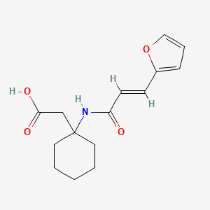 molecular formula C15H19NO4 B7595227 2-[1-[[(E)-3-(furan-2-yl)prop-2-enoyl]amino]cyclohexyl]acetic acid 