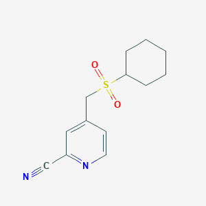 molecular formula C13H16N2O2S B7595228 4-(Cyclohexylsulfonylmethyl)pyridine-2-carbonitrile 