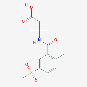 3-Methyl-3-[(2-methyl-5-methylsulfonylbenzoyl)amino]butanoic acid