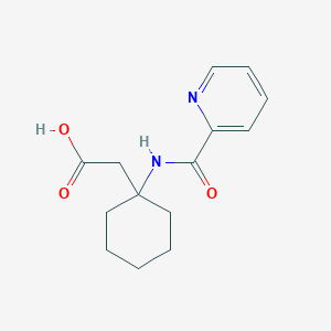 molecular formula C14H18N2O3 B7595243 2-[1-(Pyridine-2-carbonylamino)cyclohexyl]acetic acid 