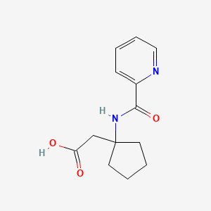molecular formula C13H16N2O3 B7595268 2-[1-(Pyridine-2-carbonylamino)cyclopentyl]acetic acid 