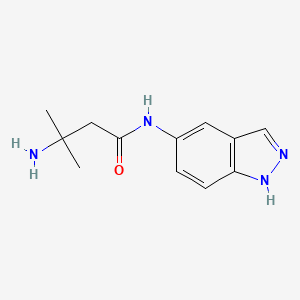 molecular formula C12H16N4O B7595275 3-amino-N-(1H-indazol-5-yl)-3-methylbutanamide 