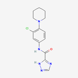 molecular formula C14H16ClN5O B7595290 N-(3-chloro-4-piperidin-1-ylphenyl)-1H-1,2,4-triazole-5-carboxamide 