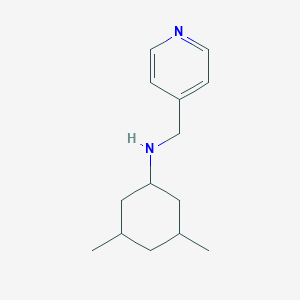 molecular formula C14H22N2 B7595292 3,5-dimethyl-N-(pyridin-4-ylmethyl)cyclohexan-1-amine 