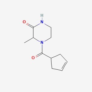 molecular formula C11H16N2O2 B7595303 4-(Cyclopent-3-ene-1-carbonyl)-3-methylpiperazin-2-one 
