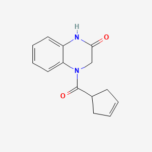molecular formula C14H14N2O2 B7595305 4-(Cyclopent-3-ene-1-carbonyl)-1,3-dihydroquinoxalin-2-one 