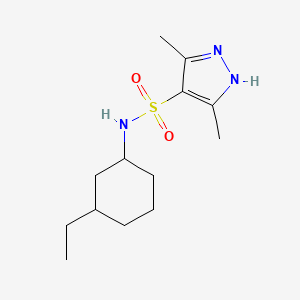 molecular formula C13H23N3O2S B7595324 N-(3-ethylcyclohexyl)-3,5-dimethyl-1H-pyrazole-4-sulfonamide 