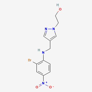 molecular formula C12H13BrN4O3 B7595334 2-[4-[(2-Bromo-4-nitroanilino)methyl]pyrazol-1-yl]ethanol 