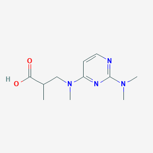 molecular formula C11H18N4O2 B7595340 3-[[2-(Dimethylamino)pyrimidin-4-yl]-methylamino]-2-methylpropanoic acid 