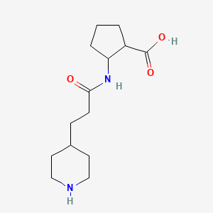 molecular formula C14H24N2O3 B7595354 2-(3-Piperidin-4-ylpropanoylamino)cyclopentane-1-carboxylic acid 