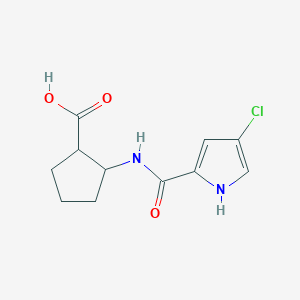 molecular formula C11H13ClN2O3 B7595359 2-[(4-chloro-1H-pyrrole-2-carbonyl)amino]cyclopentane-1-carboxylic acid 