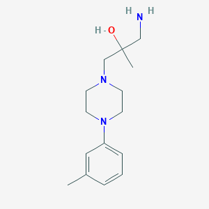 molecular formula C15H25N3O B7595375 1-Amino-2-methyl-3-[4-(3-methylphenyl)piperazin-1-yl]propan-2-ol 