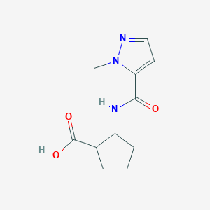 molecular formula C11H15N3O3 B7595383 2-[(2-Methylpyrazole-3-carbonyl)amino]cyclopentane-1-carboxylic acid 