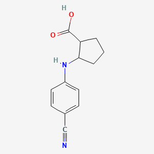 molecular formula C13H14N2O2 B7595388 2-(4-Cyanoanilino)cyclopentane-1-carboxylic acid 